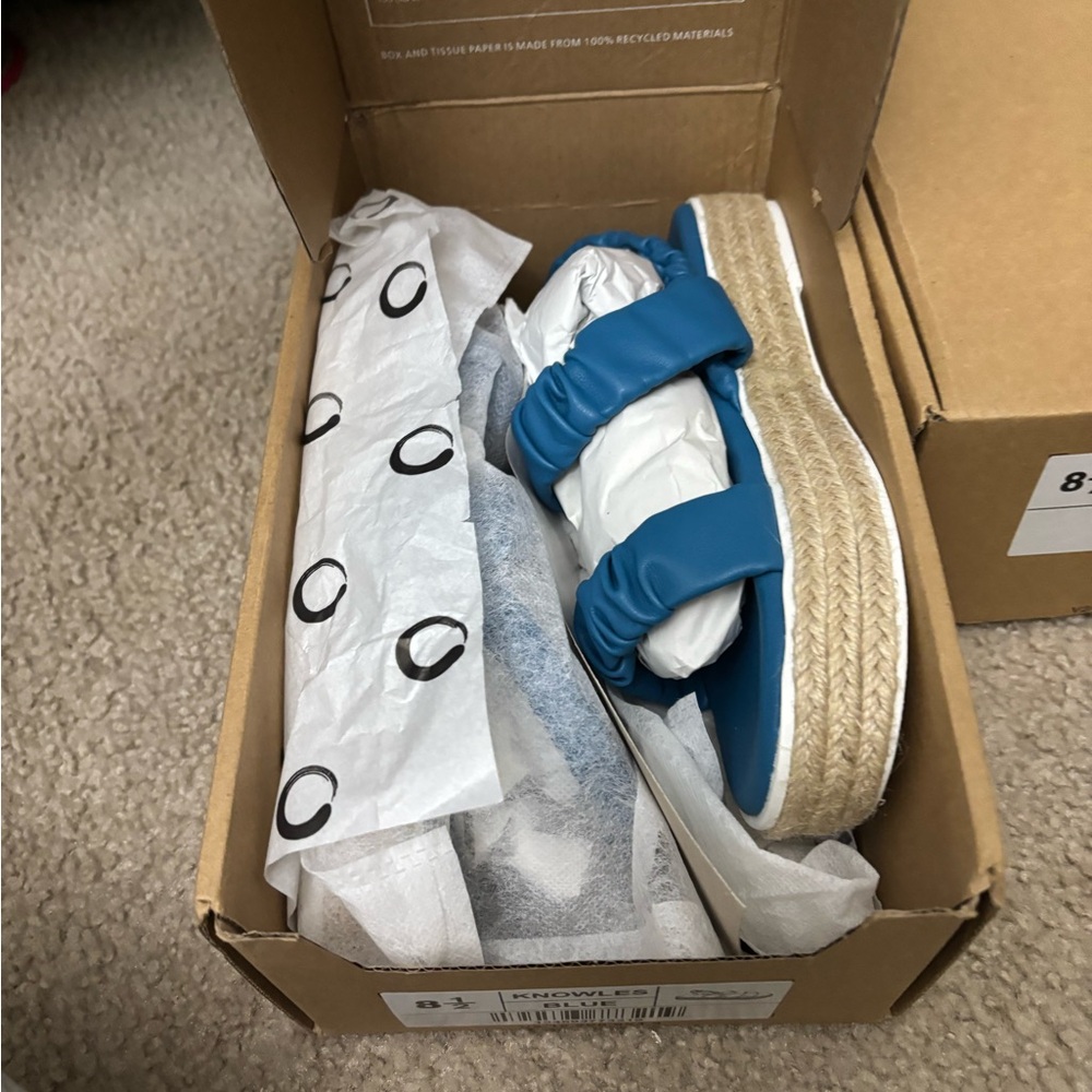 Journee Blue Casual Double-Strap Sandals